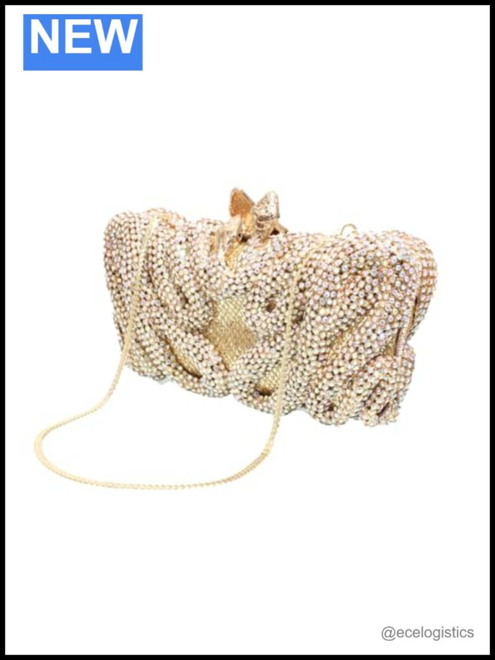 Snake Design Rhinestone Evening Bag Clutch Crystal Purse Women Wedding Party - Picture 6 of 6